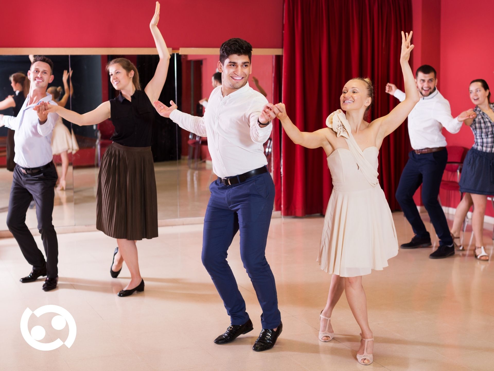 Group of students in a ballroom dance class
