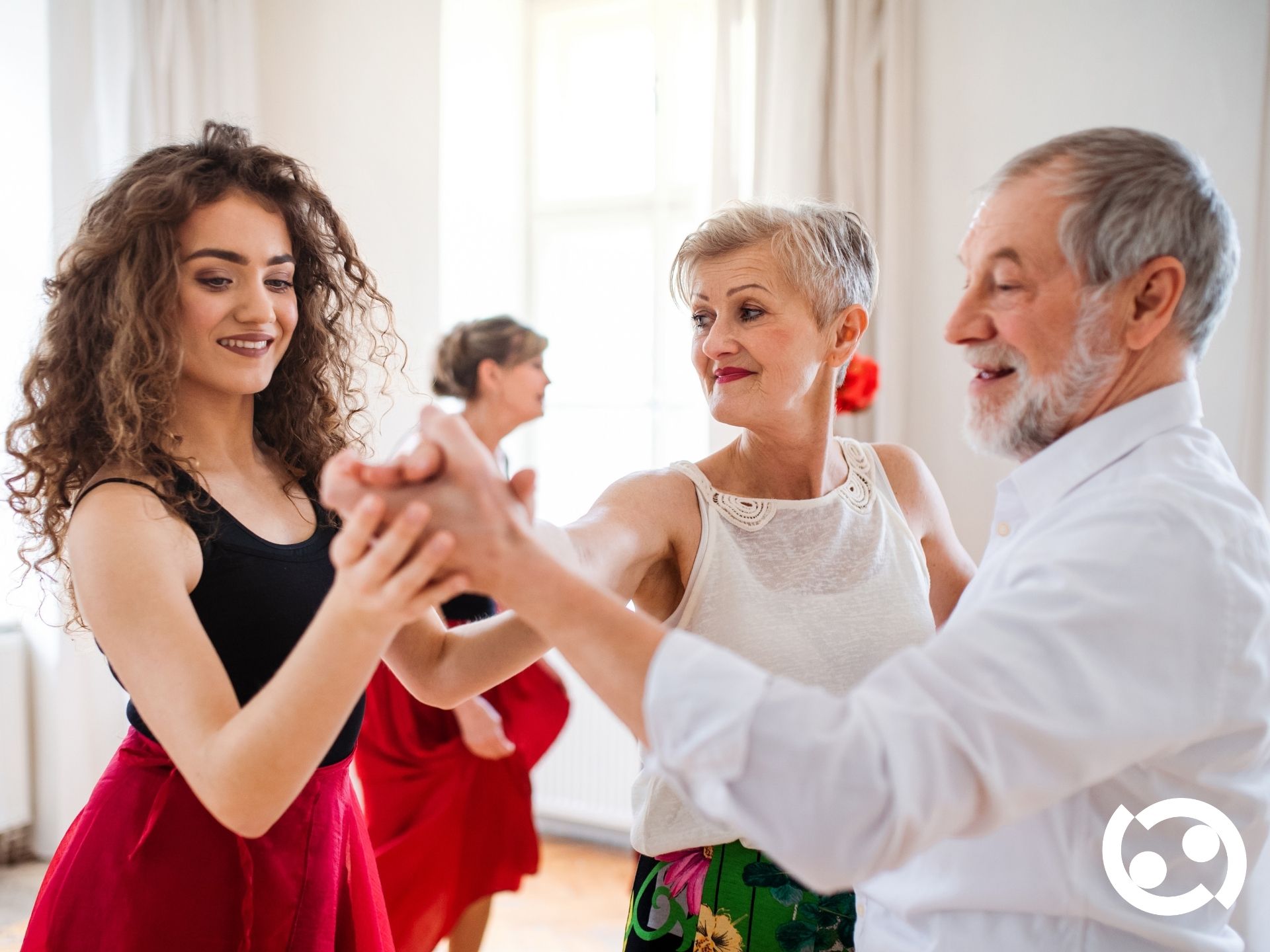 Students dancing together at a practice party